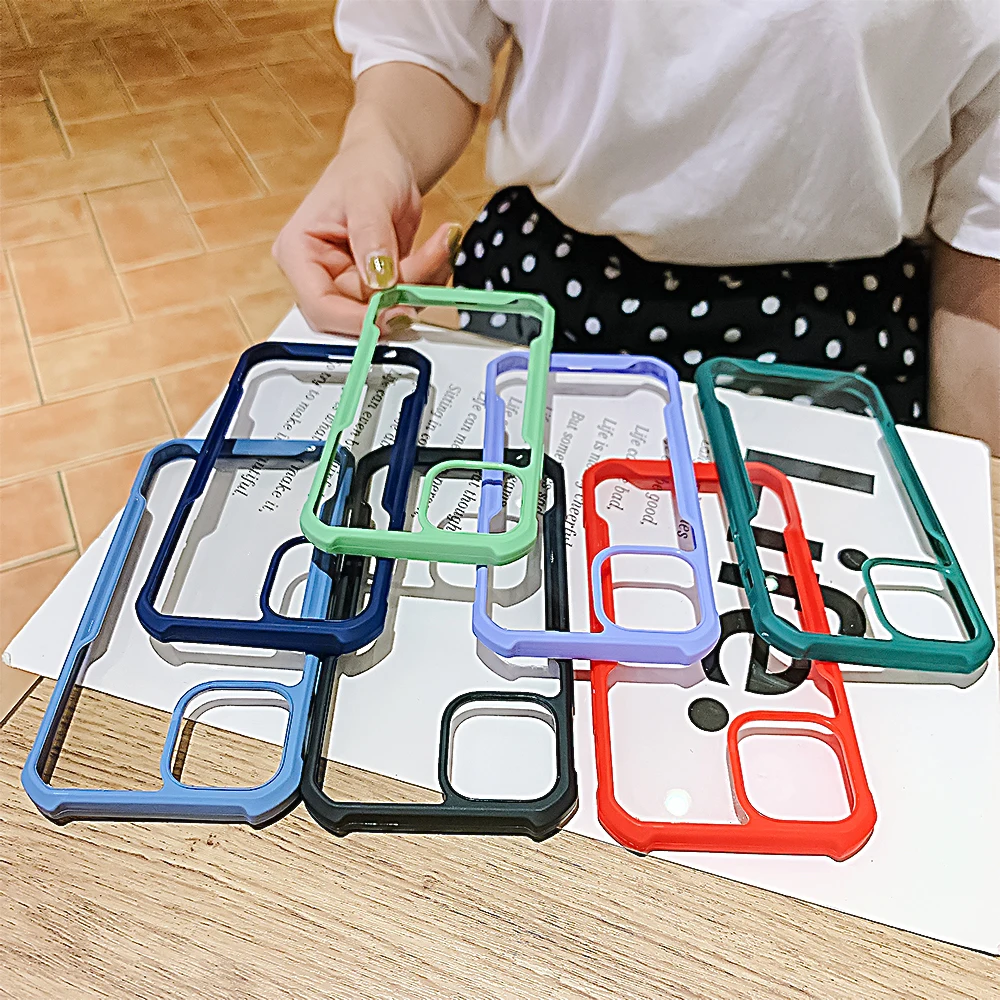 Shockproof Armor Case For iPhone 11 12 Pro Max 12 Mini X XS XR XS MAX 6 6S 7 8 Plus SE 2020 Transparent Acrylic PC Cover Funda 
Shockproof Armor Case For iPhone 11 12 Pro Max 12 Mini X XS XR XS MAX 6 6S 7 8 Plus SE 2020 Transparent Acrylic PC Cover Funda