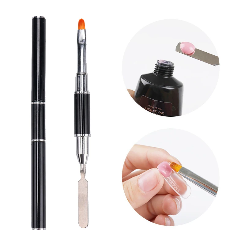 

1pcs Dual Ended Nail Art Brushes Acrylic UV Gel Extension Builder Flower Painting Pen Brush Remover Spatula Stick Manicure Tools