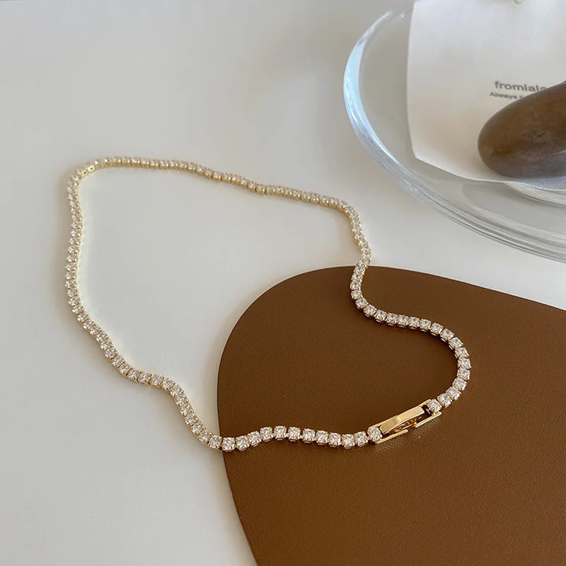 ALLNEWME Delicate Simple Spark Rhinestone Choker Necklace for Women Ladies Chunky Chains Necklaces Statement Wedding Pendientes
ALLNEWME Delicate Simple Spark Rhinestone Choker Necklace for Women Ladies Chunky Chains Necklaces Statement Wedding Pendientes