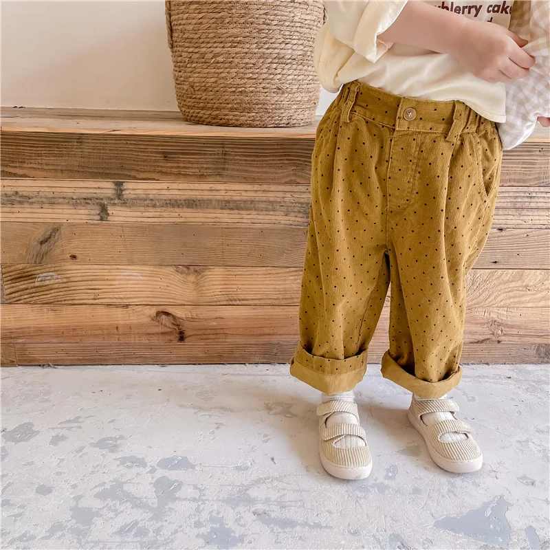 Girls Korean style Polka Dot Corduroy Trousers Autumn 2021 Fashion Soft Loose Harem Pants
Girls Korean style Polka Dot Corduroy Trousers Autumn 2021 Fashion Soft Loose Harem Pants