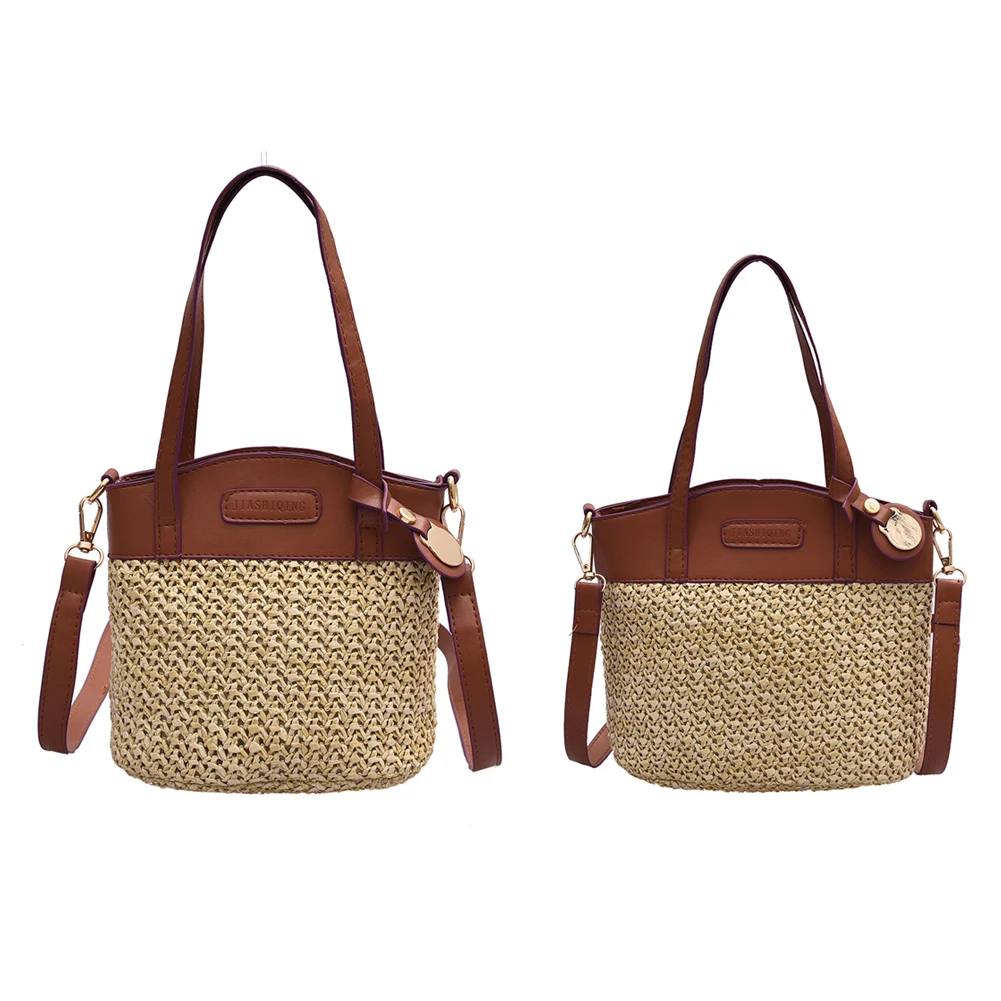 2021 Women Straw Bucket Bags PU Leather Shoulder Bags New Designer Knit Splicing Crossbody Bags Female Summer Beach Travel Bag
2021 Women Straw Bucket Bags PU Leather Shoulder Bags New Designer Knit Splicing Crossbody Bags Female Summer Beach Travel Bag