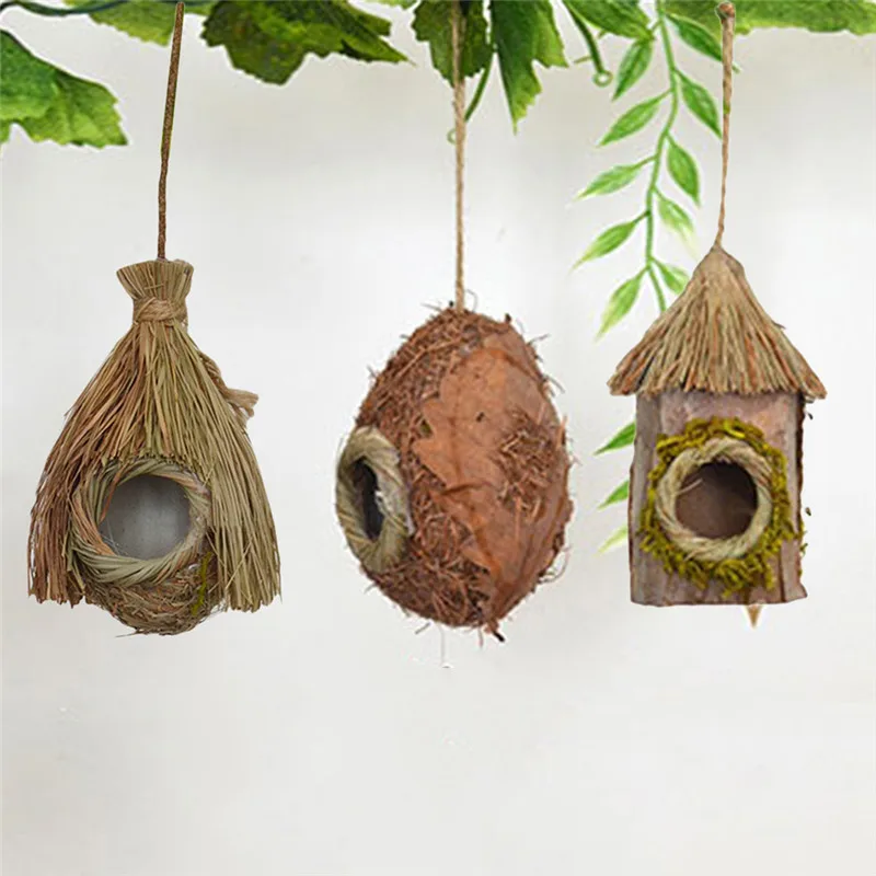 Birdhouse Bird Nest Breeding Box Wild Grass Weave Canary Finch Budgie Houses For Home Bird Use 
Birdhouse Bird Nest Breeding Box Wild Grass Weave Canary Finch Budgie Houses For Home Bird Use