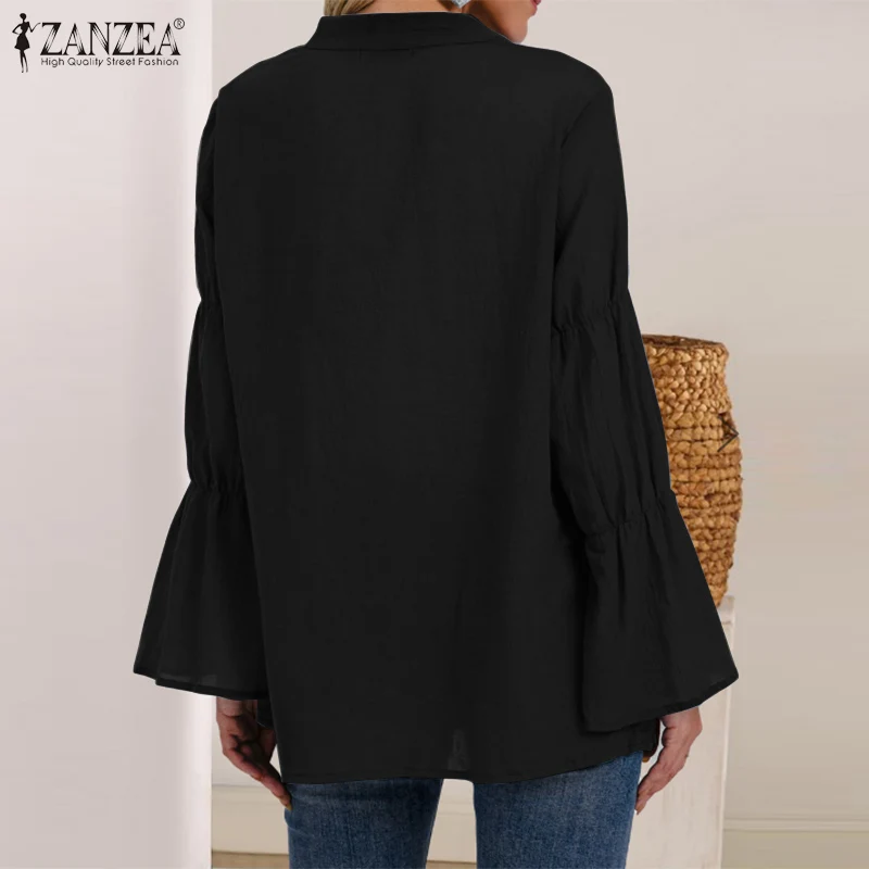 5XL Fashion Women Long Flare Sleeve Blouse Spring Elegant Ruffles Shirt ZANZEA 2021 Casual V Neck Lace Up Blusas Work Tops Tunic
5XL Fashion Women Long Flare Sleeve Blouse Spring Elegant Ruffles Shirt ZANZEA 2021 Casual V Neck Lace Up Blusas Work Tops Tunic