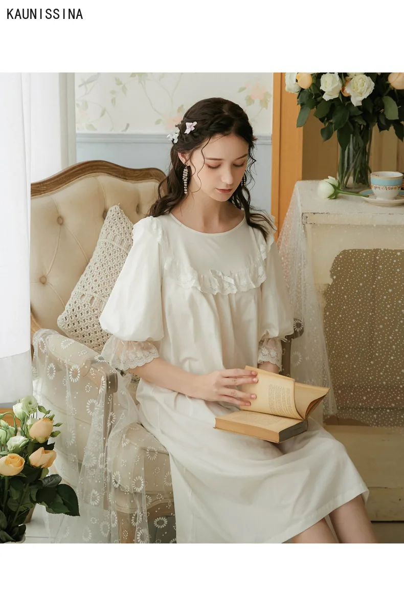 100% Cotton Nightdress Female Summer Court Style Sweet Princess Loose Cotton Plus Size Half Sleeve Nightgown Home Wear Dress
100% Cotton Nightdress Female Summer Court Style Sweet Princess Loose Cotton Plus Size Half Sleeve Nightgown Home Wear Dress