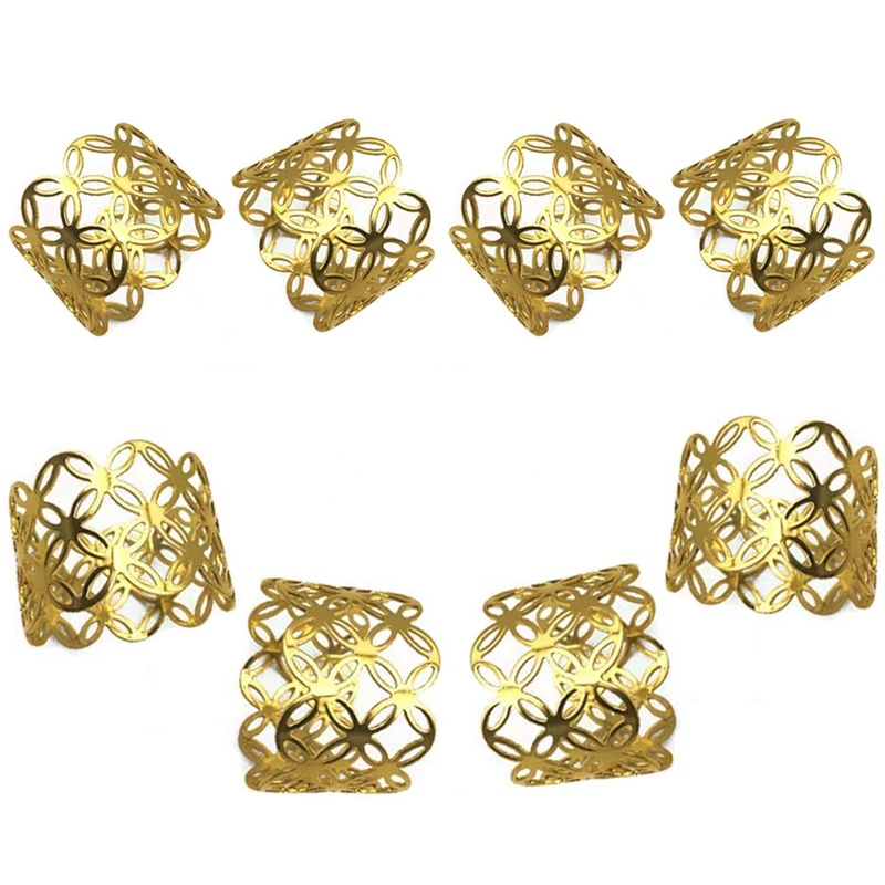 Napkin Ring, 8-Piece Metal Napkin Holder, Party Table Decoration, Geometric Hollow Design Napkin Ring (Gold Geometry)
Napkin Ring, 8-Piece Metal Napkin Holder, Party Table Decoration, Geometric Hollow Design Napkin Ring (Gold Geometry)