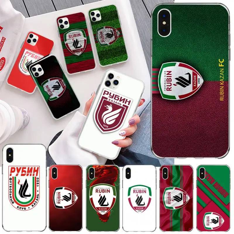 Футбольный FC Rubin Kazan мягкий силиконовый черный чехол для телефона iPhone 11 pro XS MAX 8 7 6 6S