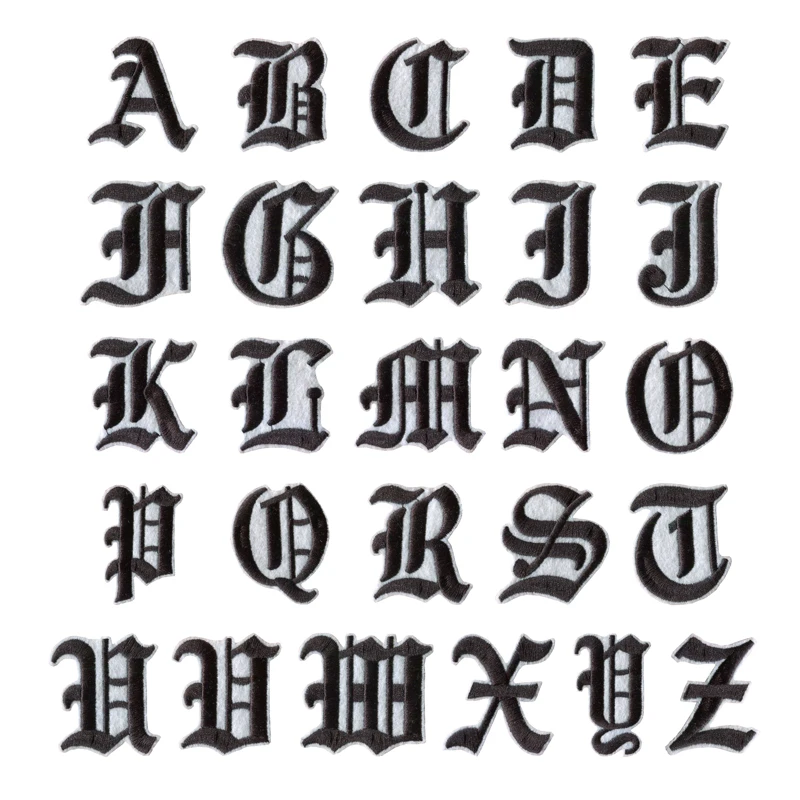1PC A-Z 5cm high English Alphabet black thread Mixed Embroidered letter Sew on badge Iron On Patch For sleeve Clothes left chest
1PC A-Z 5cm high English Alphabet black thread Mixed Embroidered letter Sew on badge Iron On Patch For sleeve Clothes left chest