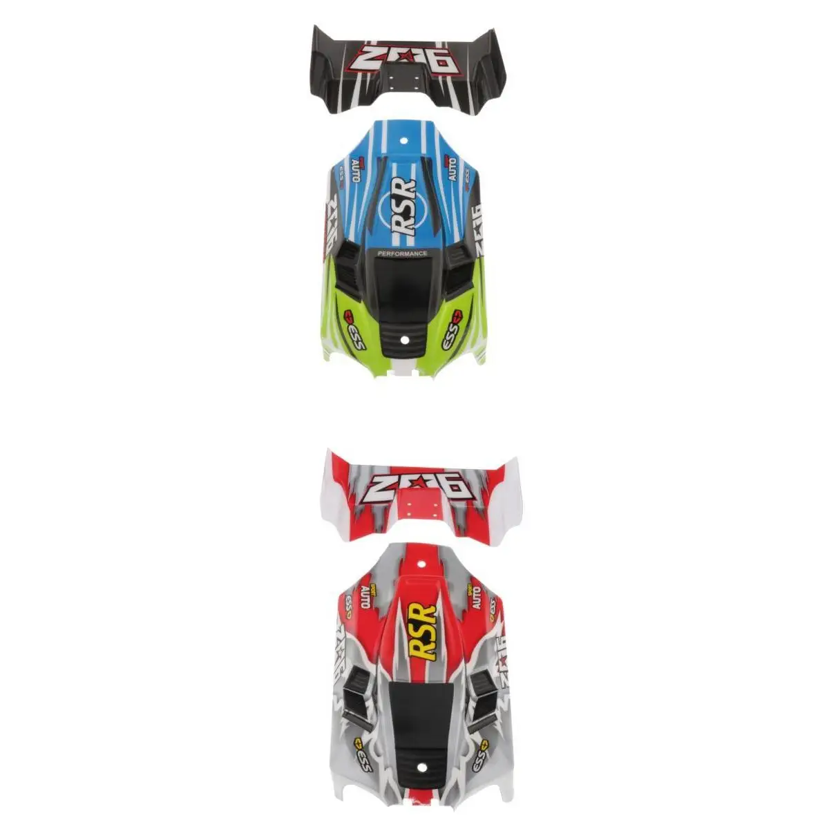 RC Spare Shells And Tail Remote Control Car Replacements Red + Green