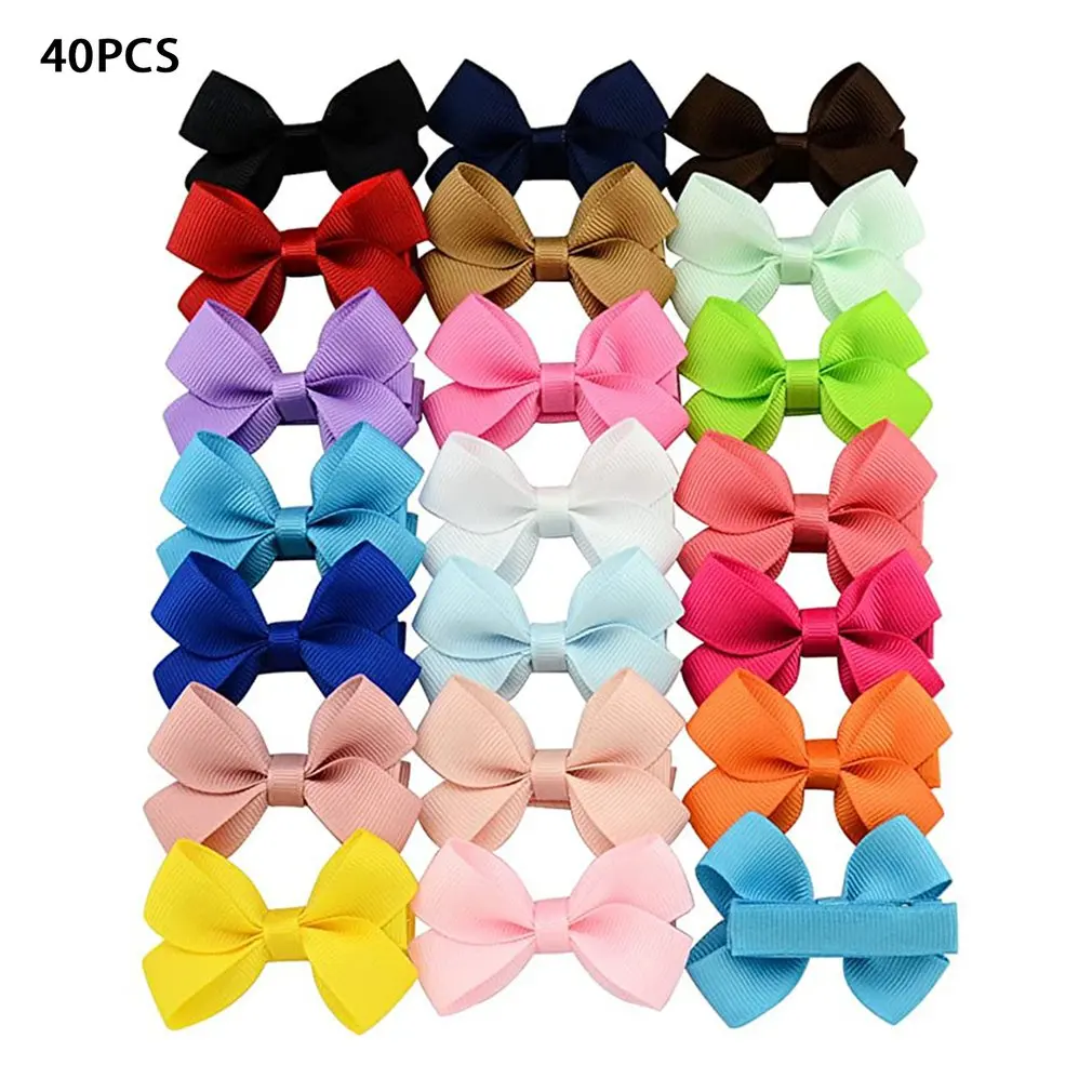 40 Pcs/set Grosgrain Ribbon Hair Bows With Clip For Cute Baby Girls Colorful Hair Clips Hairpins Barrettes Kids Hair Accessories
40 Pcs/set Grosgrain Ribbon Hair Bows With Clip For Cute Baby Girls Colorful Hair Clips Hairpins Barrettes Kids Hair Accessories