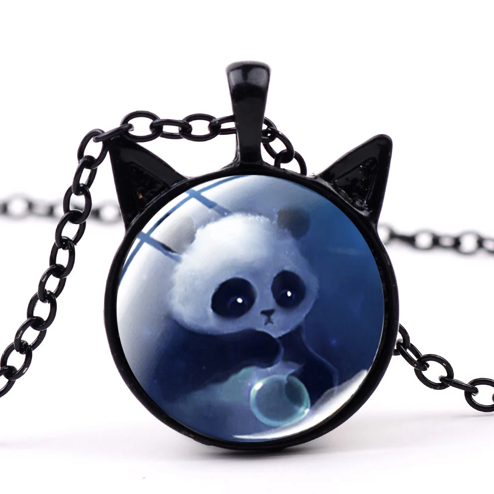Ожерелье с подвеской в виде круглых ушек колье изображением панды год | Украшения