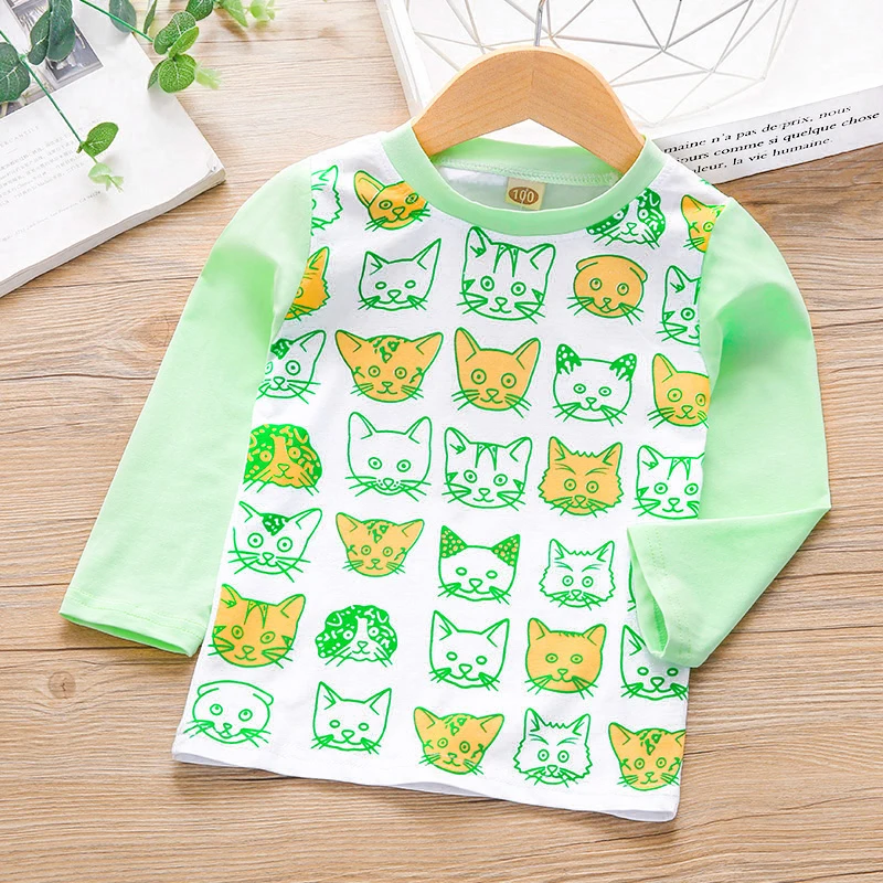 Winter Children Long Sleeve T Shirt Baby Boy Girl Cute Cat Print Fashion Casual Oversized Clothes Spliced Hit Color Newborns Top
Winter Children Long Sleeve T Shirt Baby Boy Girl Cute Cat Print Fashion Casual Oversized Clothes Spliced Hit Color Newborns Top
