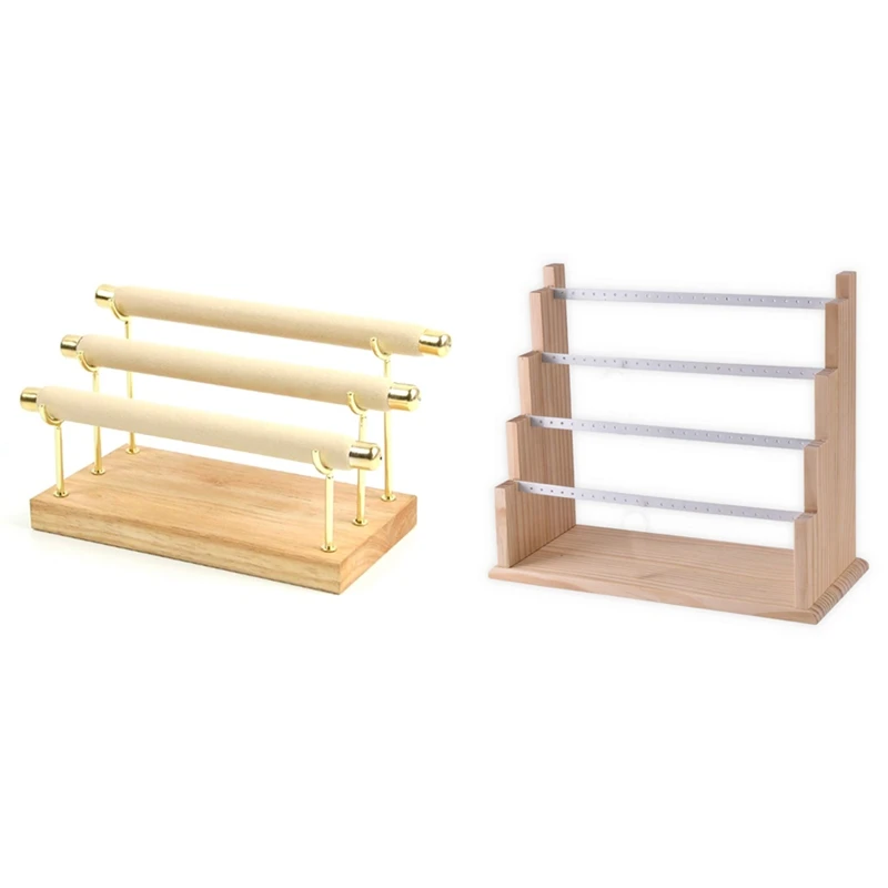 2 Pcs Jewelry Display Stand Display Stand Packaging Jewelry Tool, White & Wood Color
2 Pcs Jewelry Display Stand Display Stand Packaging Jewelry Tool, White & Wood Color