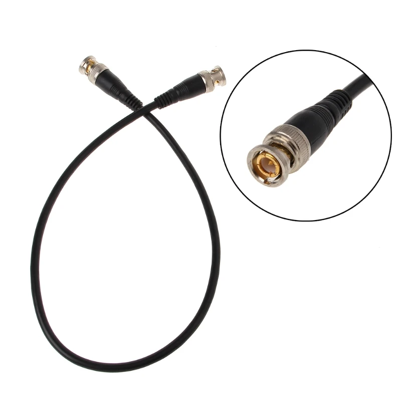 BNC Male To Male Nickel Plating Straight Crimp RG58 Pigtail Adapter Cable 0.5m