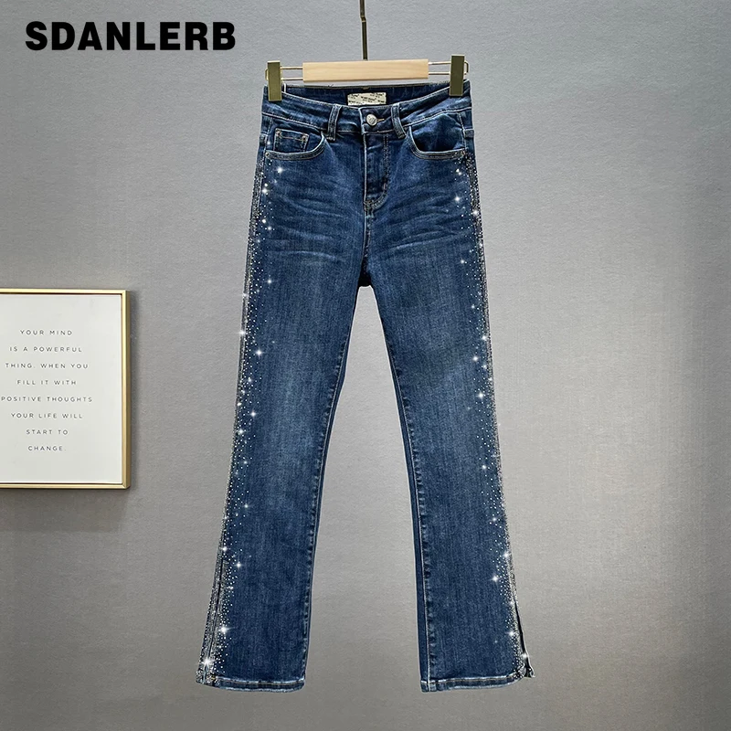 Женские джинсы с разрезом, свободные брюки, Новинка осени 2021, облегающие популярные брюки-ботинки с высокой талией, темно-синие джинсовые бр...
Женские джинсы с разрезом, свободные брюки, Новинка осени 2021, облегающие популярные брюки-ботинки с высокой талией, темно-синие джинсовые бр...