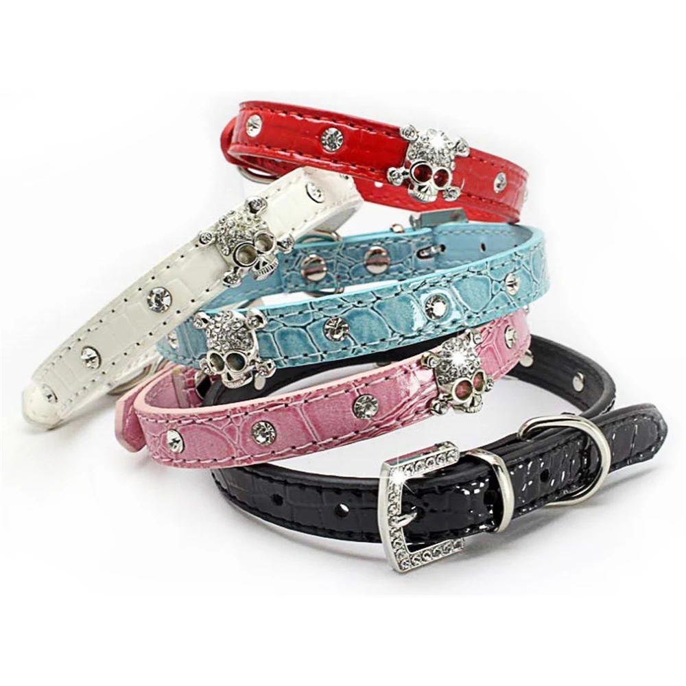 Diamond Cat collar Leather Adjustable pyppy Necklace pet neck strap for Kitten skull bone decoration cat collar
Diamond Cat collar Leather Adjustable pyppy Necklace pet neck strap for Kitten skull bone decoration cat collar