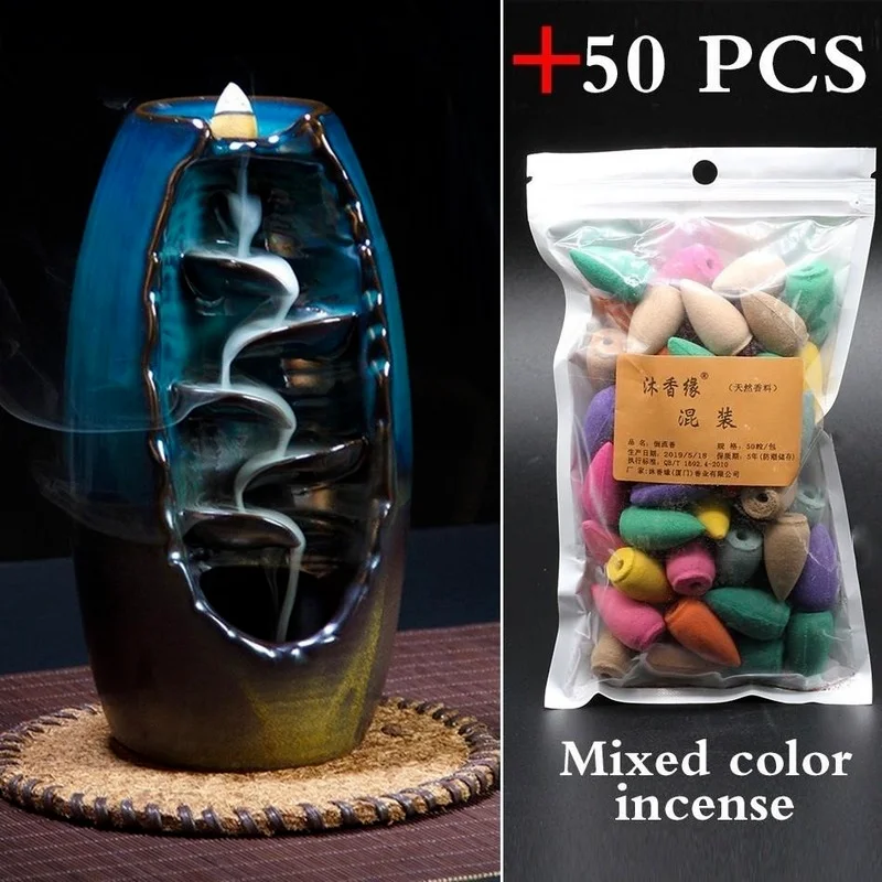 50Pcs Handicraft Incense Holder Ceramic Backflow Waterfall Smoke Incense Burner Home Decor Birthday Valentine's Christmas Gift
50Pcs Handicraft Incense Holder Ceramic Backflow Waterfall Smoke Incense Burner Home Decor Birthday Valentine's Christmas Gift
