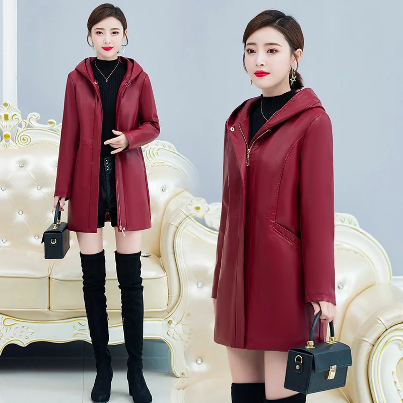 New Women oversized Hooded blouses 2021 Autumn winter Black Faux Leather Basic Coat Turn-down Collar Motor Biker Jacket
New Women oversized Hooded blouses 2021 Autumn winter Black Faux Leather Basic Coat Turn-down Collar Motor Biker Jacket
