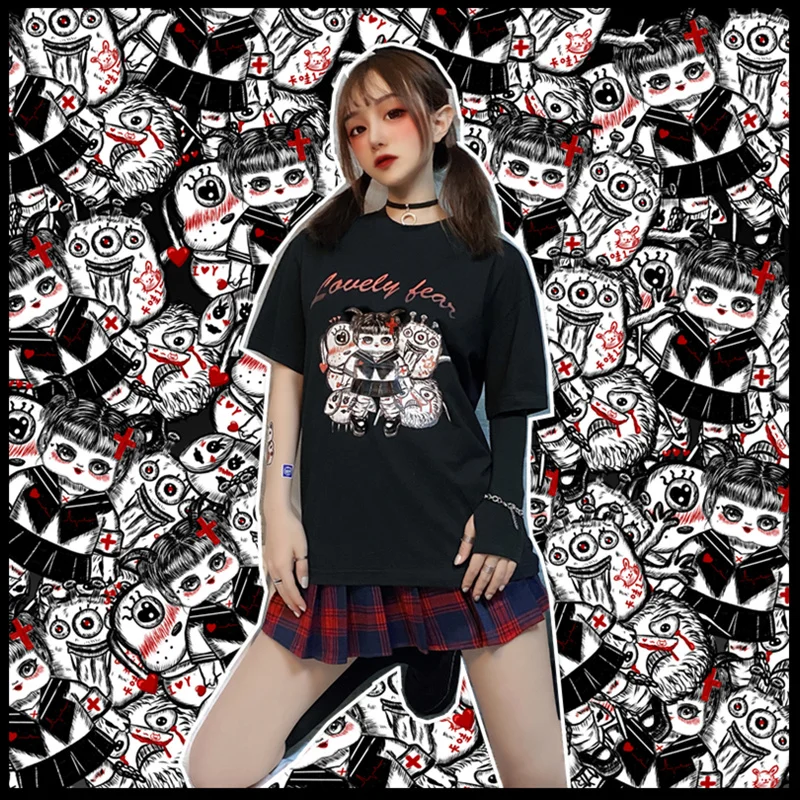 Miub monster girl printed short sleeve summer bottomed shirt punk minority Diablo homemade couple T-shirt trend
Miub monster girl printed short sleeve summer bottomed shirt punk minority Diablo homemade couple T-shirt trend