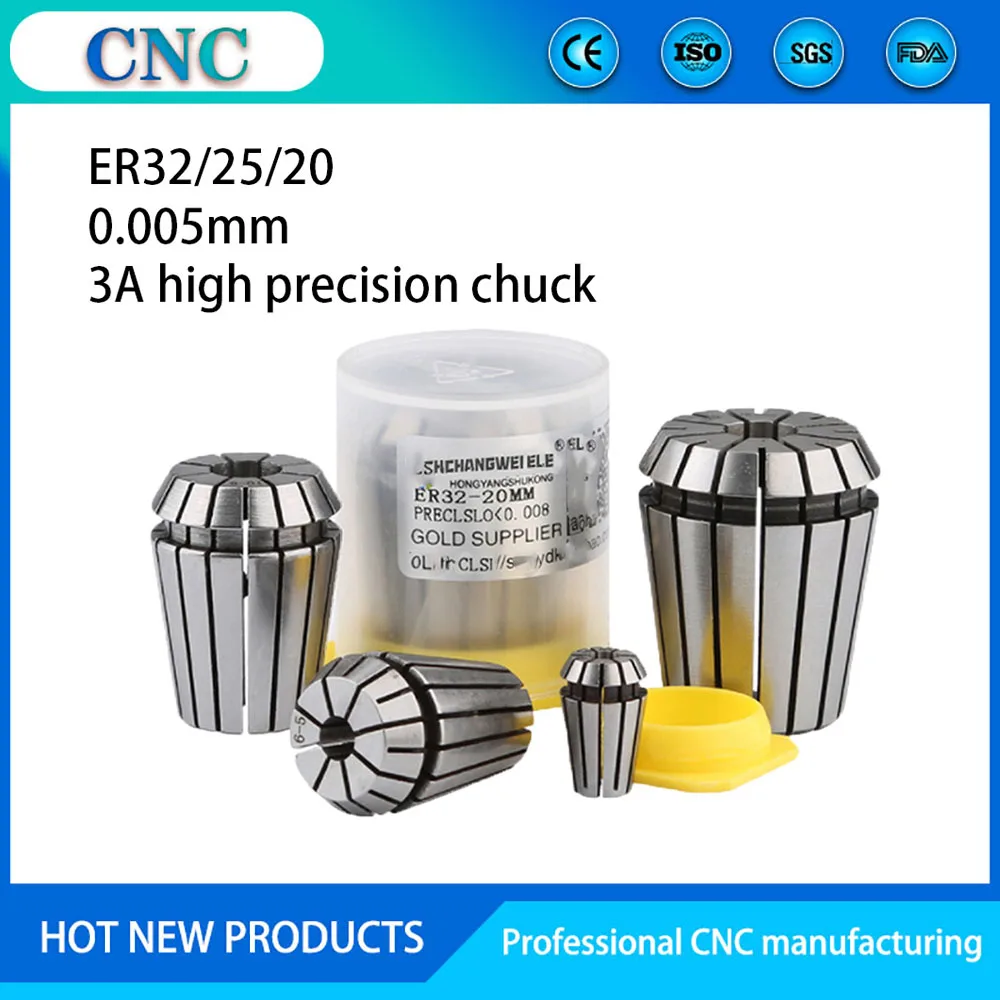 3A ER32 chuck ER25ER20 collet elastic high precision 0.005 milling cutter processing engraving machine spring AAA
3A ER32 chuck ER25ER20 collet elastic high precision 0.005 milling cutter processing engraving machine spring AAA