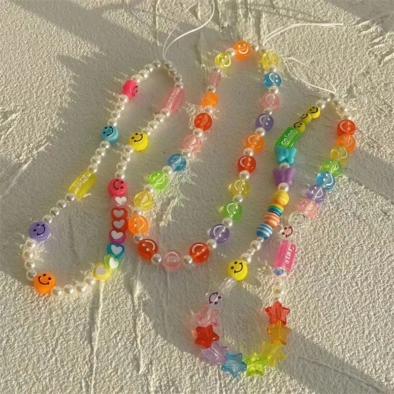 Creative Imitation Pearl Heart-Shaped Smiley Face Butterfly Star Color Resin Women's Mobile Phone Chain Jewelry Accessories Gift
Creative Imitation Pearl Heart-Shaped Smiley Face Butterfly Star Color Resin Women's Mobile Phone Chain Jewelry Accessories Gift