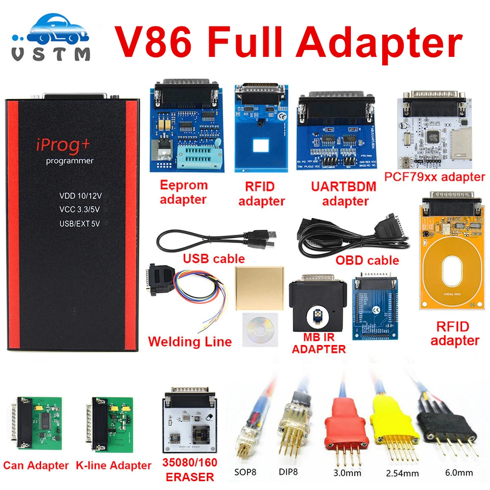 V86 Iprog Key Programmer Support IMMO+Mileage Correction+Iprog Pro Till 2021 Replace Carprog/Digiprog/Tango wt New IR MB adapter |