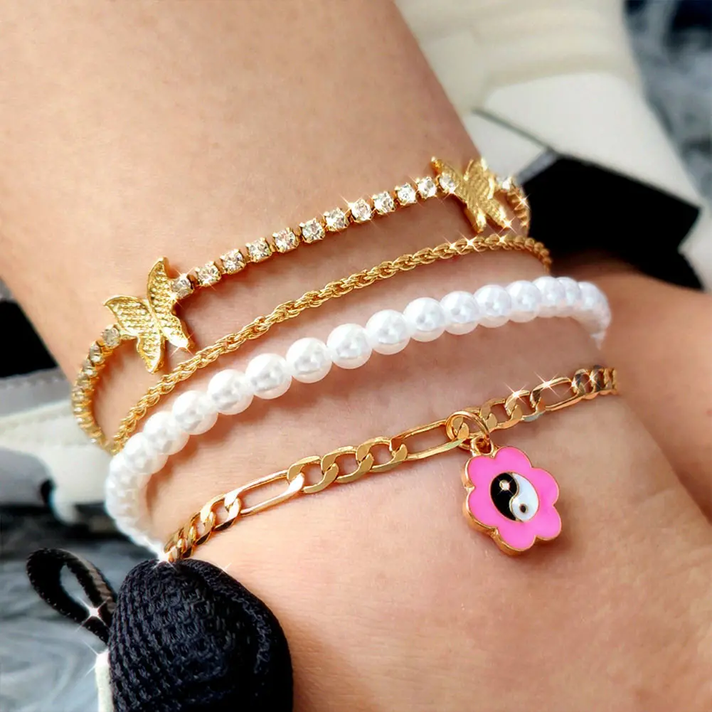 Multi-layer Gold Color Butterfly Crystal Tennis Chain Anklet For Women Yin Yang Pearl Beaded Anklets Bracelet Beach New Jewelry
Multi-layer Gold Color Butterfly Crystal Tennis Chain Anklet For Women Yin Yang Pearl Beaded Anklets Bracelet Beach New Jewelry