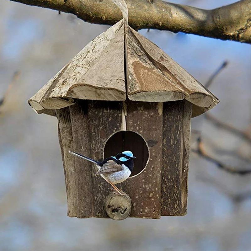 Деревянное Птичье гнездо ручной работы уютное место отдыха для птиц