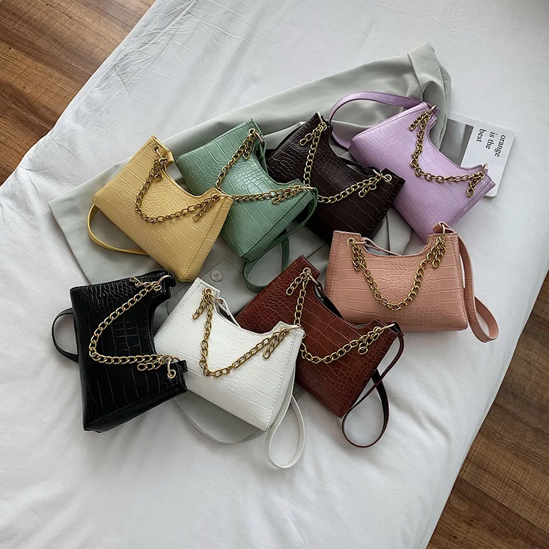 Women Shoulder Bags Retro Crocodile Pattern Baguette Bag Armpit Handbags PU Leather Simple Shoulder Messenger Bags
Women Shoulder Bags Retro Crocodile Pattern Baguette Bag Armpit Handbags PU Leather Simple Shoulder Messenger Bags