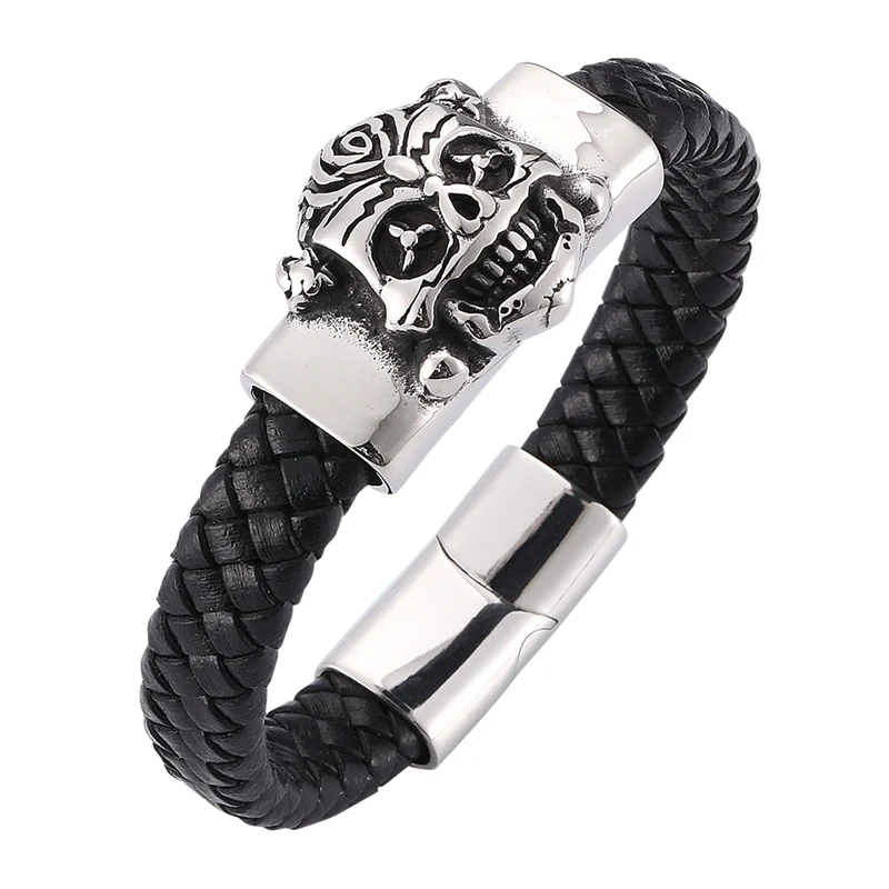 Punk Skull Leather Bracelets Fashion Jewelry Leather Bracelet Men Wristband Bracelets For Male Best Gift SP0287
Punk Skull Leather Bracelets Fashion Jewelry Leather Bracelet Men Wristband Bracelets For Male Best Gift SP0287