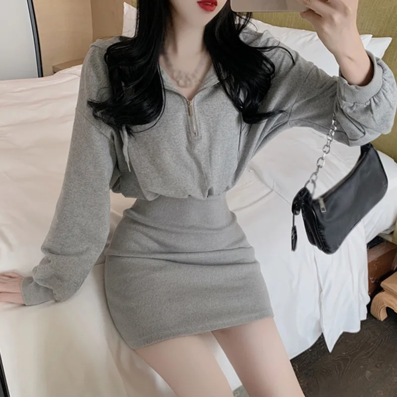 2020 Autumn Korean Style Fashion Wild Solid Color Slim Long-Sleeved Hooded Sweater Dress
2020 Autumn Korean Style Fashion Wild Solid Color Slim Long-Sleeved Hooded Sweater Dress