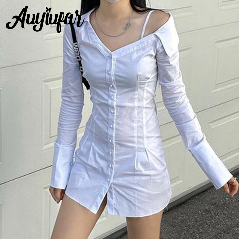 Auyiufar Fairycore Long Sleeve Shirt Dress Solid Button Slim Strapless Mini Dresses Y2k Turndown Collar Sexy Elfcore Outfit Girl
Auyiufar Fairycore Long Sleeve Shirt Dress Solid Button Slim Strapless Mini Dresses Y2k Turndown Collar Sexy Elfcore Outfit Girl