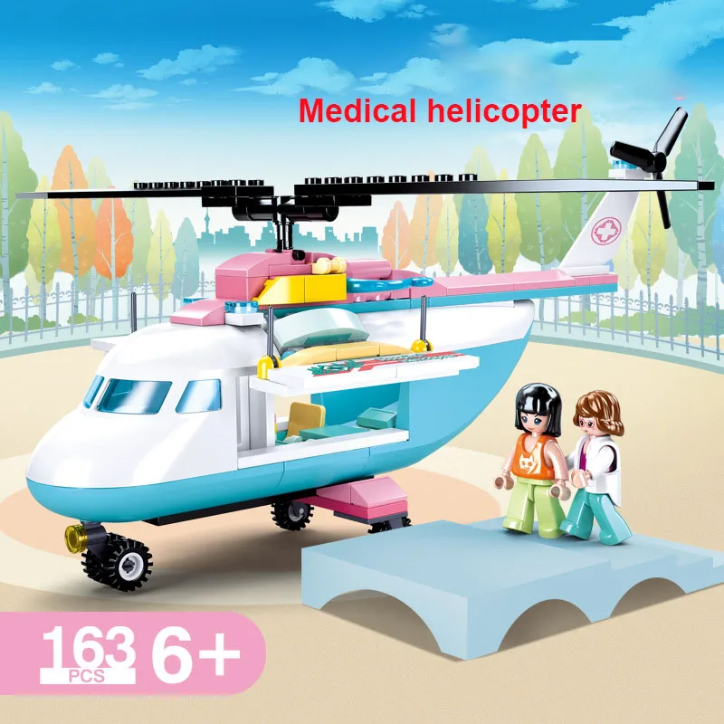 SLuban MINI Hand-Made Hospital Serie Medical Helicopter Play Cool Building Blocks Children's Educational Toys Gift for Childs
SLuban MINI Hand-Made Hospital Serie Medical Helicopter Play Cool Building Blocks Children's Educational Toys Gift for Childs