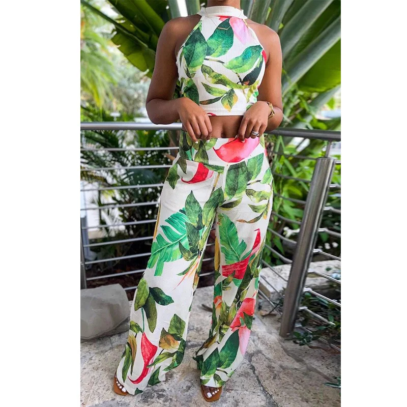Fashion Women's Suit New Summer Leisure Hot Sale Round Neck Pullover Print Waist Wide Leg Sports Two-piece Suit Donsignet
Fashion Women's Suit New Summer Leisure Hot Sale Round Neck Pullover Print Waist Wide Leg Sports Two-piece Suit Donsignet