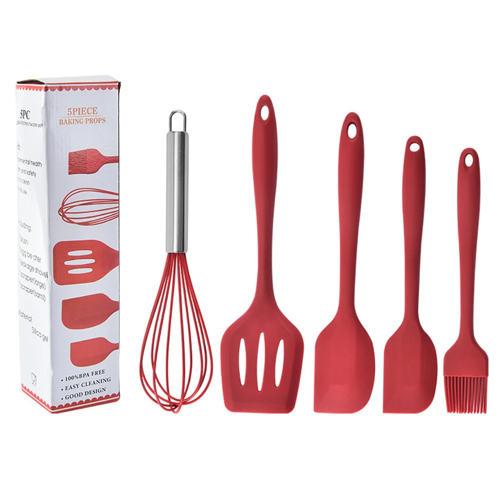 Silicone Kitchenware Set Scraper 5-piece Baking Tool Set Cooker Spatula Cooking Spoon Shovel Baking Props
Silicone Kitchenware Set Scraper 5-piece Baking Tool Set Cooker Spatula Cooking Spoon Shovel Baking Props