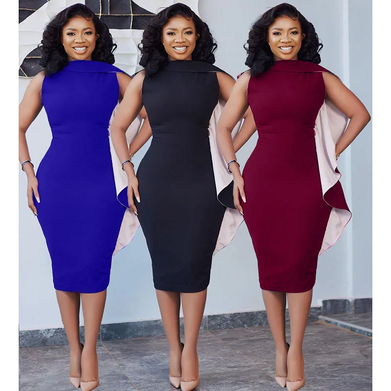 Fashion Sleeveless Bodycon Dress Women Patchwork Package Hip Dresses Office Lady Elegant Summer Plus Size Robe Africa Clothing
Fashion Sleeveless Bodycon Dress Women Patchwork Package Hip Dresses Office Lady Elegant Summer Plus Size Robe Africa Clothing