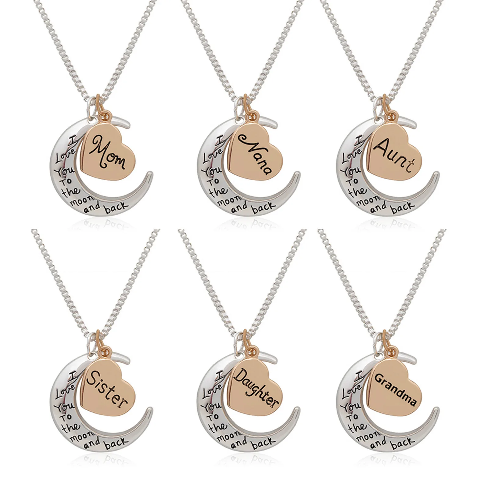 1 Piece Stainless Steel Necklace Half Moon Heart Parent-child family Pendant Neckalce Jewelry Gifts For Relatives 45cm long
1 Piece Stainless Steel Necklace Half Moon Heart Parent-child family Pendant Neckalce Jewelry Gifts For Relatives 45cm long