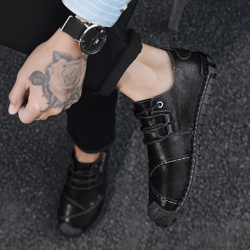 Genuine Leather men Shoes Comfortable breathable Classic Golf Sport Training Sneakers handmade sewing men flats big size 48
Genuine Leather men Shoes Comfortable breathable Classic Golf Sport Training Sneakers handmade sewing men flats big size 48