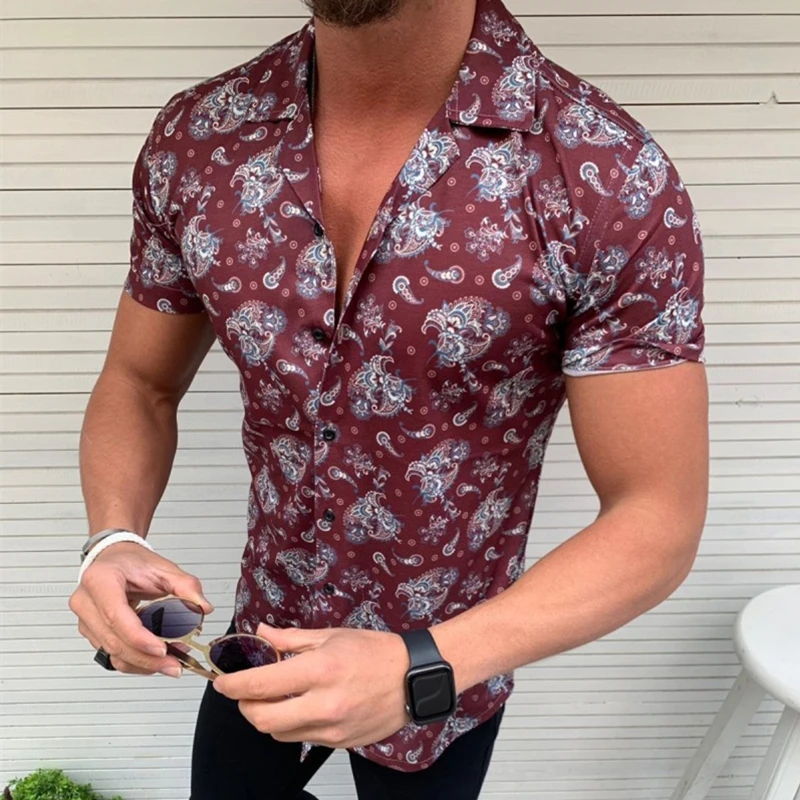 Men's Cool Shirt Fashion Floral Print Slim Single-Breasted Lapel Top 4 Colors Hot-Selling Casual Wear In Summer 2021 M-3XL
Men's Cool Shirt Fashion Floral Print Slim Single-Breasted Lapel Top 4 Colors Hot-Selling Casual Wear In Summer 2021 M-3XL