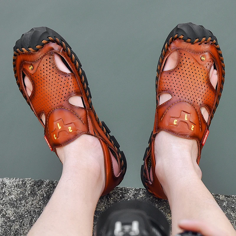 Golden Sapling Fashion Men's Sandals Genuine Leather Casual Shoes Retro Summer Sandals Men Classics Outdoor Beach Trekking Shoe
Golden Sapling Fashion Men's Sandals Genuine Leather Casual Shoes Retro Summer Sandals Men Classics Outdoor Beach Trekking Shoe