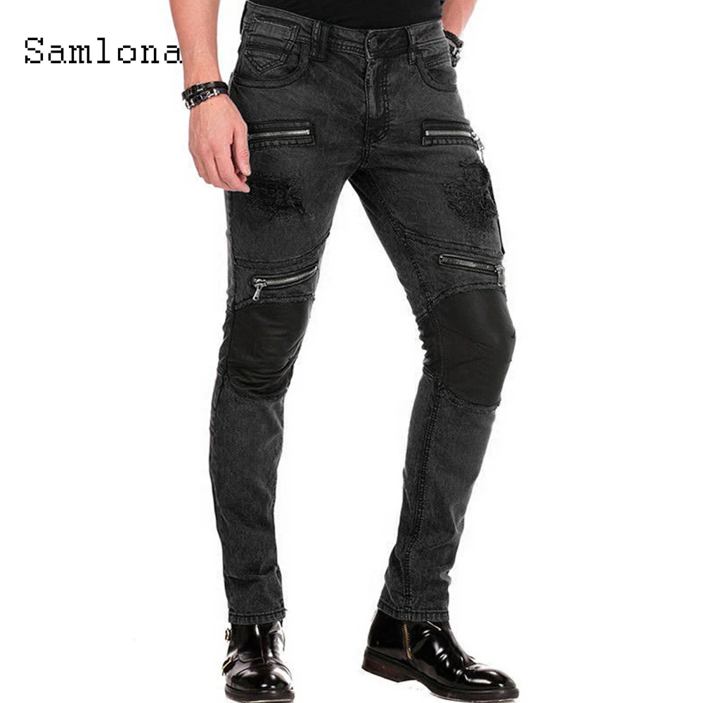 Samlona 2021 Spring Autumn Demin Pants Mens Multi-zipper Jeans Slimming Bottom Classic Fashion Denim Trousers Men Oversized 3XL
Samlona 2021 Spring Autumn Demin Pants Mens Multi-zipper Jeans Slimming Bottom Classic Fashion Denim Trousers Men Oversized 3XL