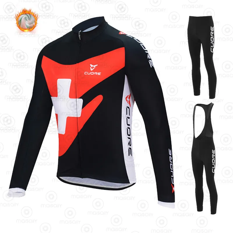 2021 CUORE New Men Cycling Jersey Set Mountian Bicycle Clothes Racing Clothing Fleece Ciclismo clothing | Спорт и развлечения