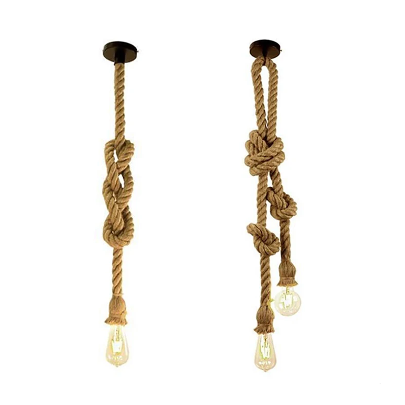Vintage Hemp Rope Pendant Lamp Base E27 85-265V Loft Industrial Retro Hanging Edison ST64 G95 Pendant Light Decoration Chandelie
Vintage Hemp Rope Pendant Lamp Base E27 85-265V Loft Industrial Retro Hanging Edison ST64 G95 Pendant Light Decoration Chandelie