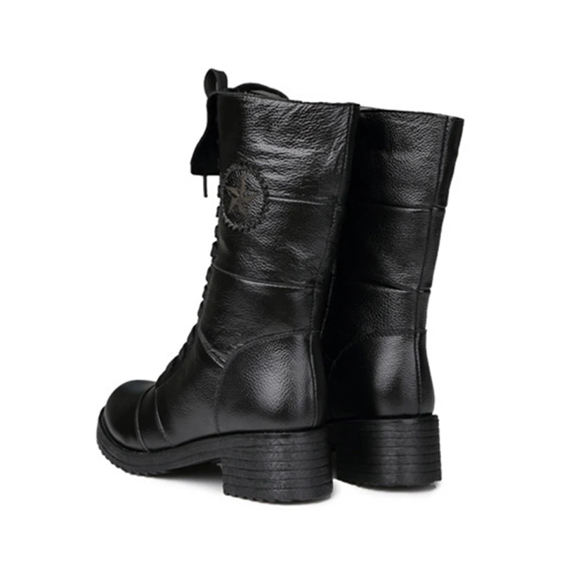 Autumn Winter 2019 England Style Women Leather Shoes Genuine Leather Martin Boot Shoes Women Shoelace Mid-Calf Motorcycle Boots
Autumn Winter 2019 England Style Women Leather Shoes Genuine Leather Martin Boot Shoes Women Shoelace Mid-Calf Motorcycle Boots