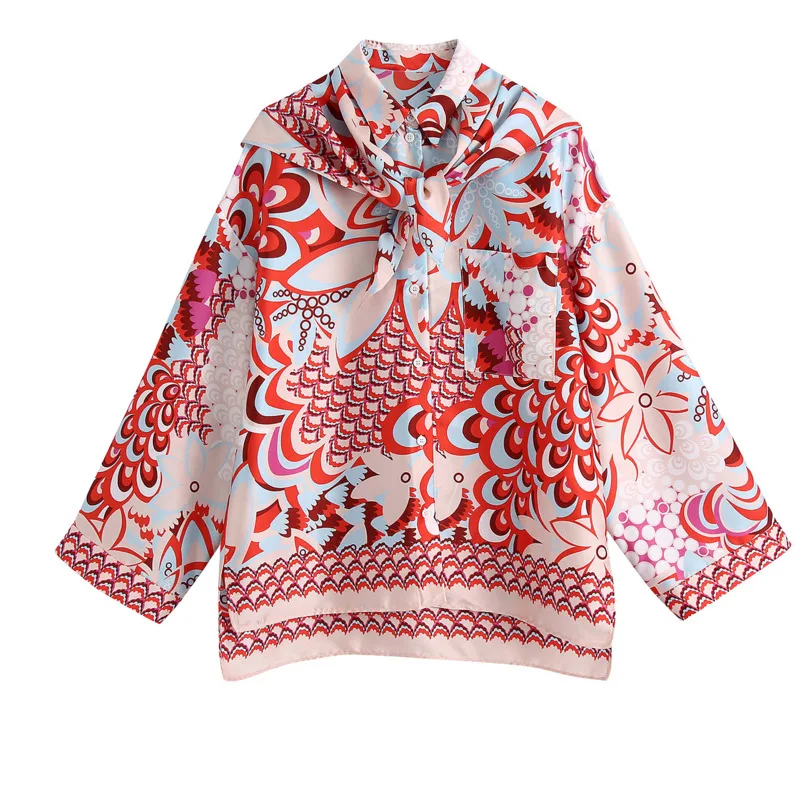 Vintage 2021 Autumn Women Fashion Long Sleeve Scarf Collar Floral Print Loose Blouse Casual Red Brand Shirts Blusas
Vintage 2021 Autumn Women Fashion Long Sleeve Scarf Collar Floral Print Loose Blouse Casual Red Brand Shirts Blusas