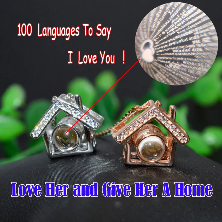 S925 Strling Silver Fine Jewelry Rose Gold Silver House Home Shape Pendant Necklace 100 Languages To Say I love you
S925 Strling Silver Fine Jewelry Rose Gold Silver House Home Shape Pendant Necklace 100 Languages To Say I love you