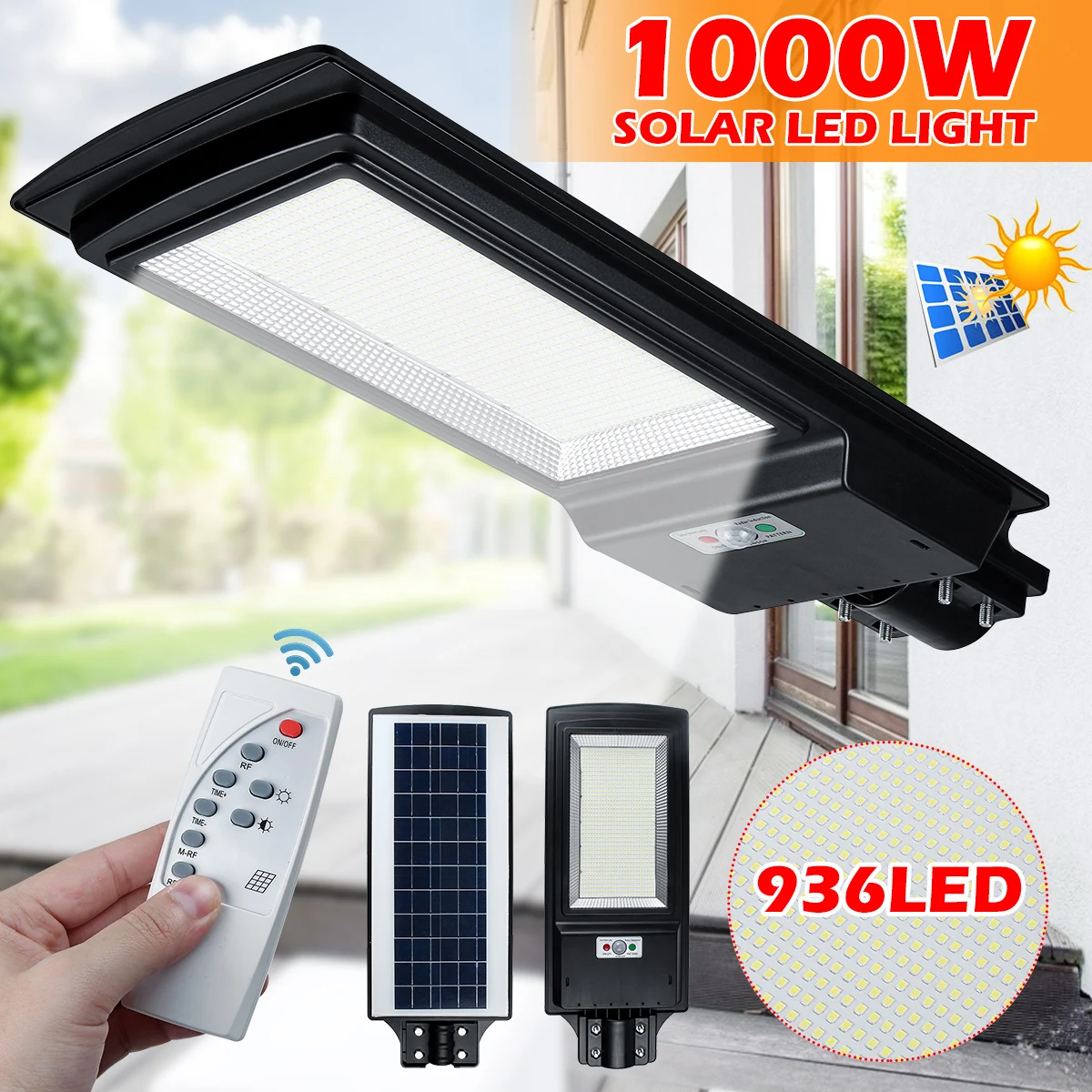 3200W 936 LED Solar Lamp Outdoor Wall Light IP65 Waterproof Radar PIR Motion Sensor Street Light With Remote Control for Garden
3200W 936 LED Solar Lamp Outdoor Wall Light IP65 Waterproof Radar PIR Motion Sensor Street Light With Remote Control for Garden