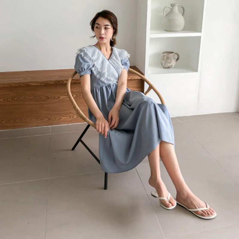 Retro Dress Women Summer Sexy Lace Stitching Skirt Niche Puff Sleeve French Style Age Reducing Dress Female vestidodos de fiesta
Retro Dress Women Summer Sexy Lace Stitching Skirt Niche Puff Sleeve French Style Age Reducing Dress Female vestidodos de fiesta