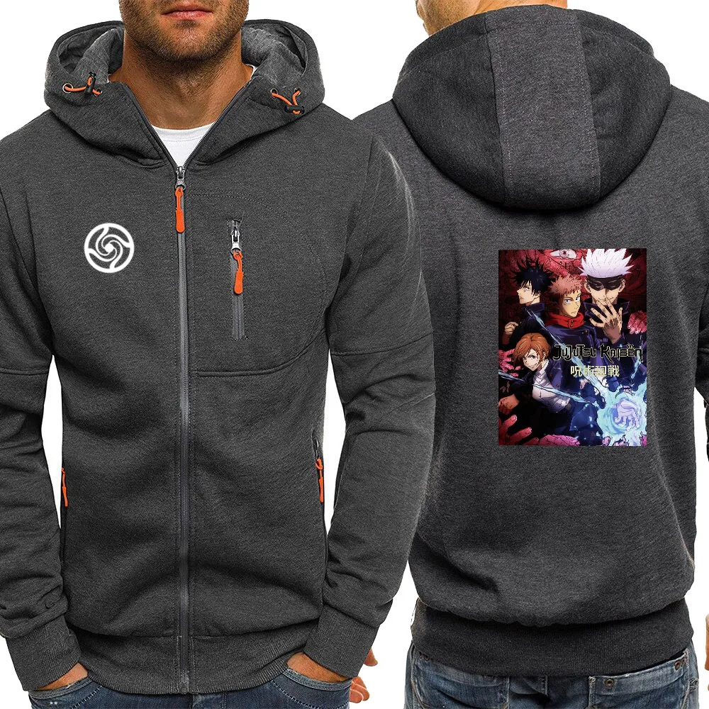 Jujutsu Kaisen Japan Anime Zipper Hoodie Men Hip Hop Casual Streetwear Casual Cartoon Print Hoody Mens Spring 2021 Fleece Hooded 
Jujutsu Kaisen Japan Anime Zipper Hoodie Men Hip Hop Casual Streetwear Casual Cartoon Print Hoody Mens Spring 2021 Fleece Hooded