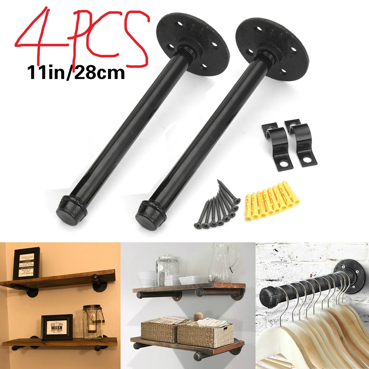 4Pcs DIY Retro Black Iron Industrial Pipe Shelf Bracket Mounting Storage Bracket Holders Racks Home Decor Support Fram Hardware
4Pcs DIY Retro Black Iron Industrial Pipe Shelf Bracket Mounting Storage Bracket Holders Racks Home Decor Support Fram Hardware