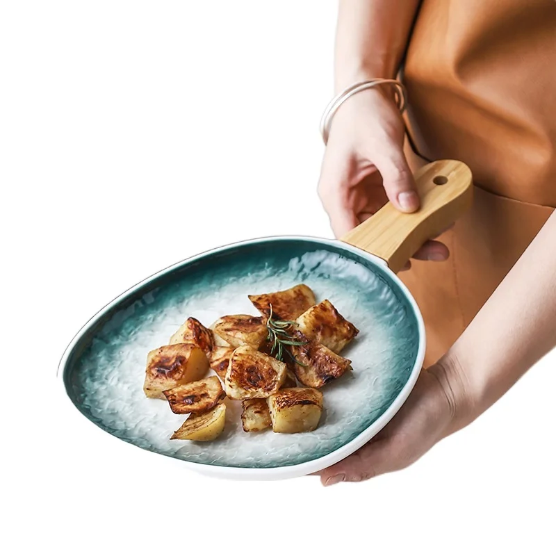 

Nordic Ing Стиль печи трансмутации керамический противень для выпечки творческий с ручкой салат стейк торт лоток моды посуда